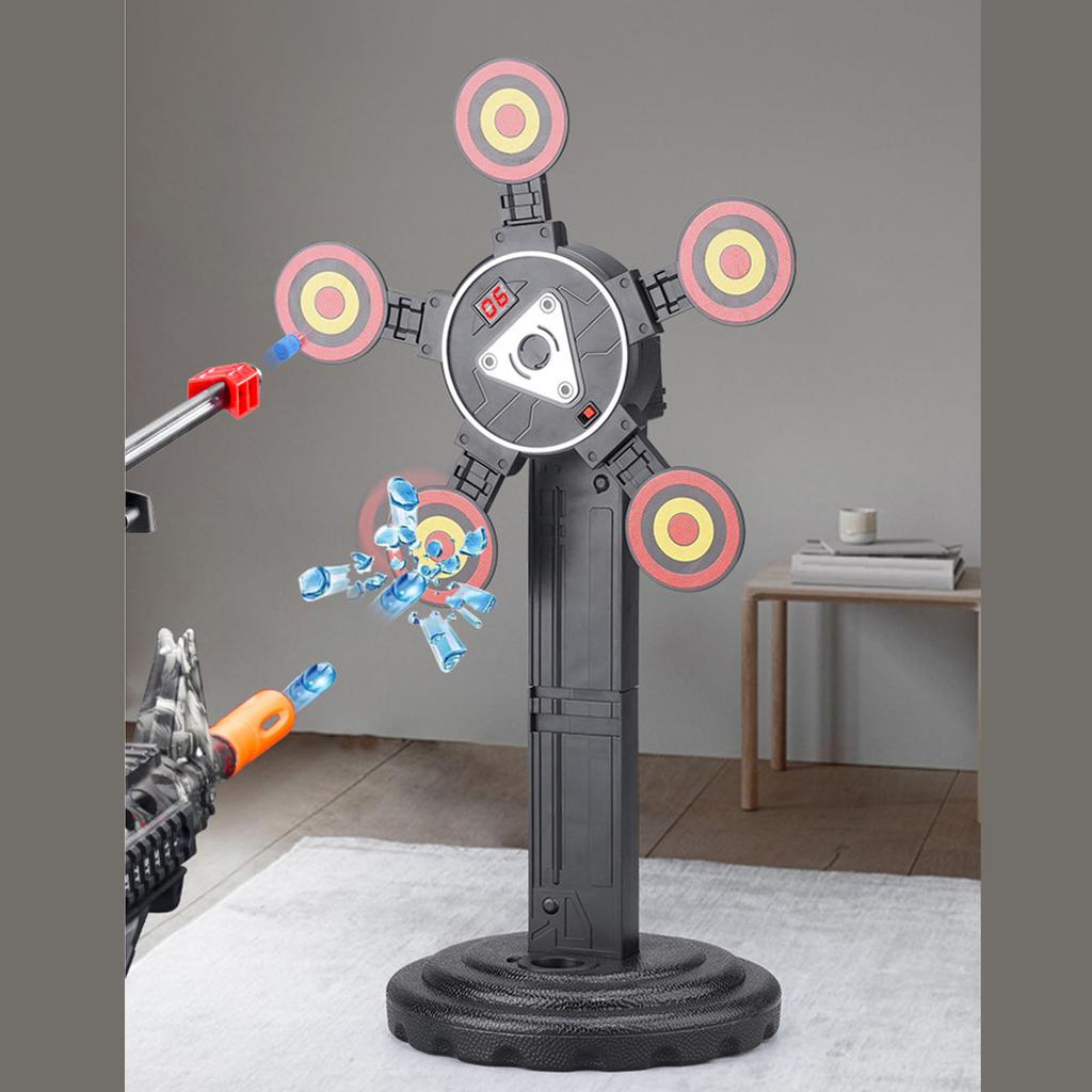 Children Electronic Scoring Target Toy Auto Reset Sound Effect 360 Degree Rotating Moving Target for Competition Training