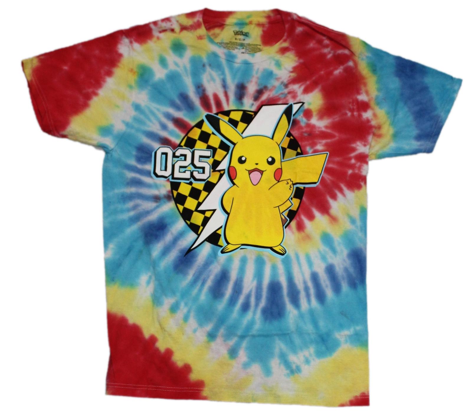 Pokemon New Adult T-Shirt - Checkered Background 25 Lightning XL