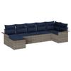 Garden Sofa Set with Cushions Grey Poly Rattan