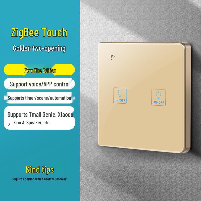 Zhengshang C4 ZigBee Graffiti Smart Switch, EU Standard, Voice-Activated, Compatible with Alexa & Google.