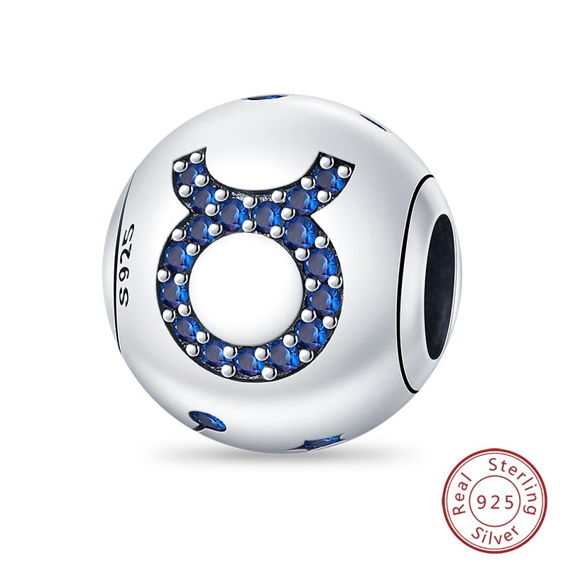 Charms Fit Qikaola Bracelets Copper Twelve Constellations Charms Beads Leo Aries Virgo For Birthday Jewelry Gifts