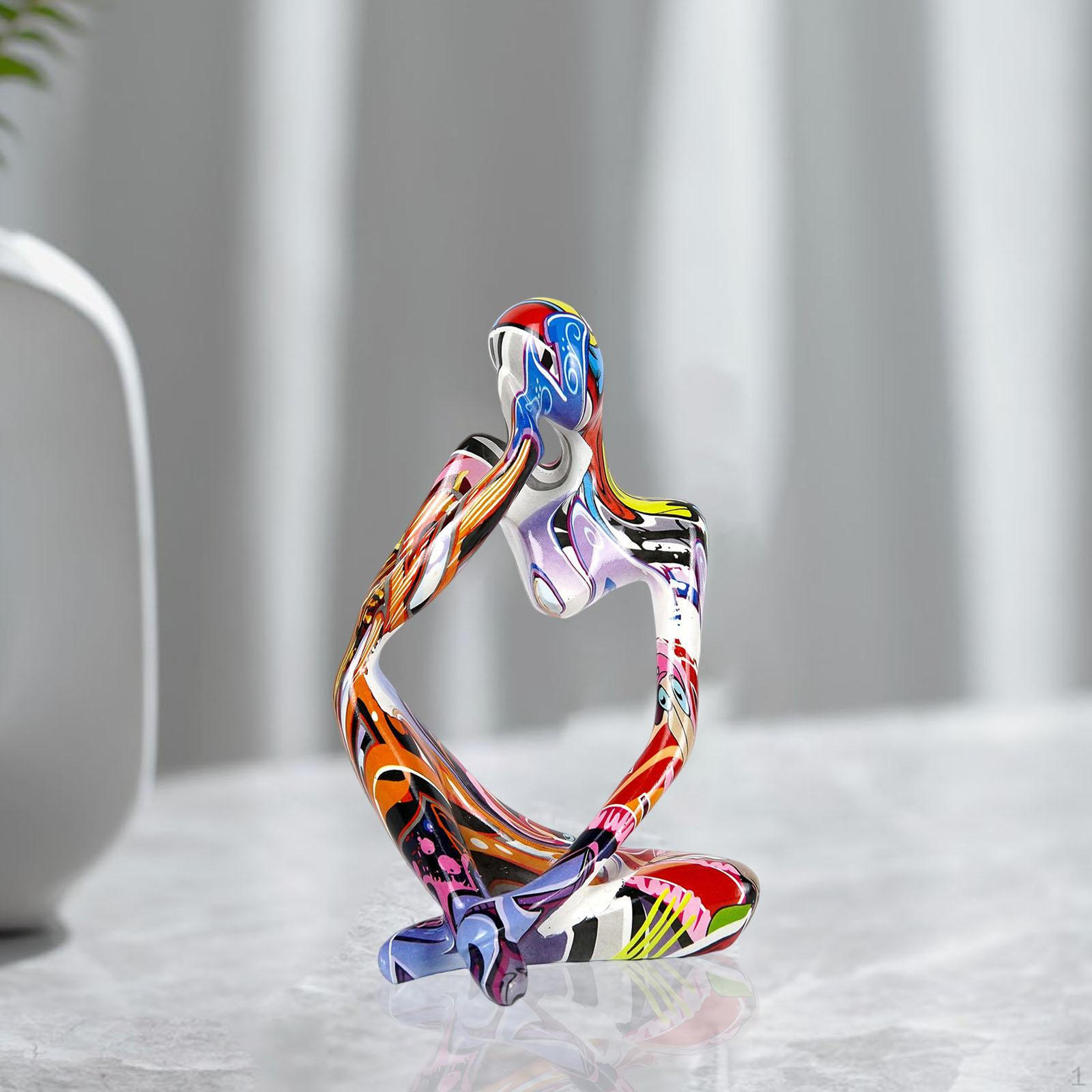 

Abstract Thinker Figurine, Unique Resin Art Piece for Home And Office Display Thinking Right
