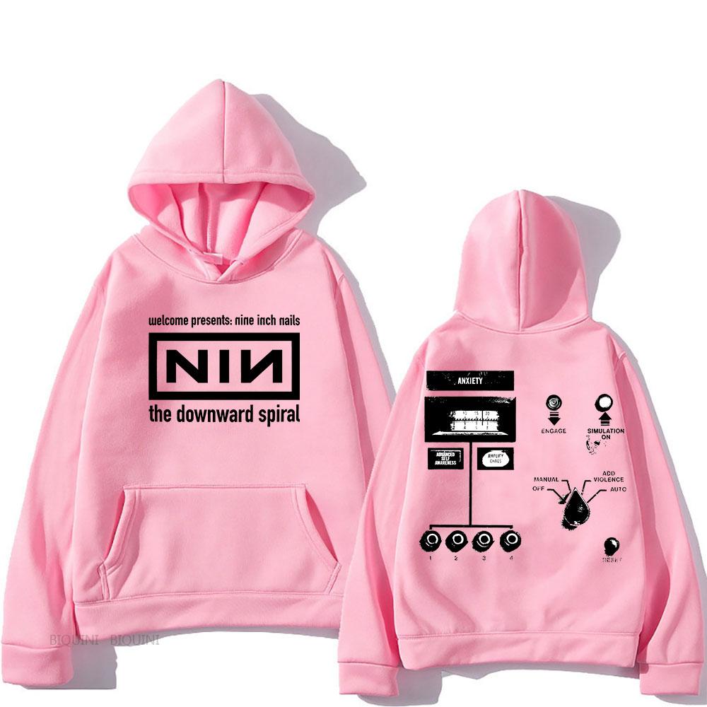 2025 Retro Hooded Nine Inch Nails Confirm Tour Fleece Harajuku Sweatshirt for Autumn/Winter Gothic Clothes Punk Hoody