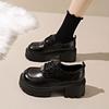 Platform Thick Heel Loafers Women's 2025 New Autumn Versatile British Style Small Leather Shoes Muffin Black Jk Single Shoes