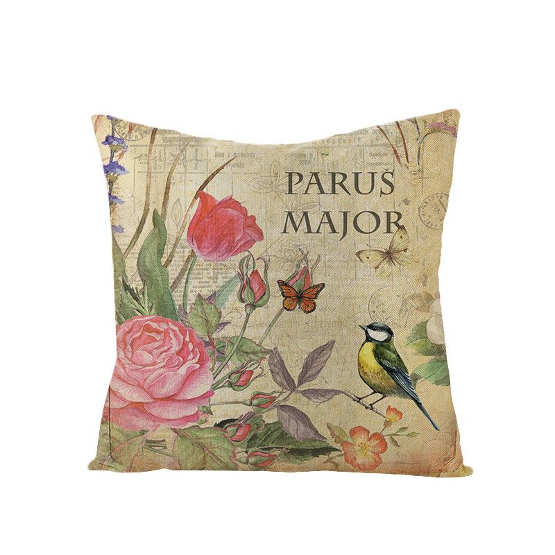 New Retro Flower Pillow Cover Polyester Home Pillow Living Room Sofa Cushion Cushion
