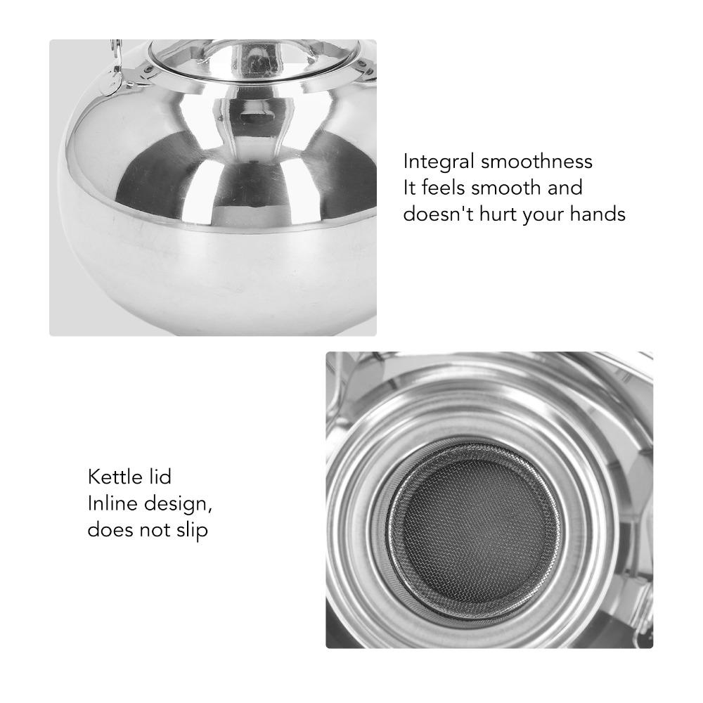 Removable Filter Stainless Steel Teapot Stovetop Compatible Table Serving Pot Home Use