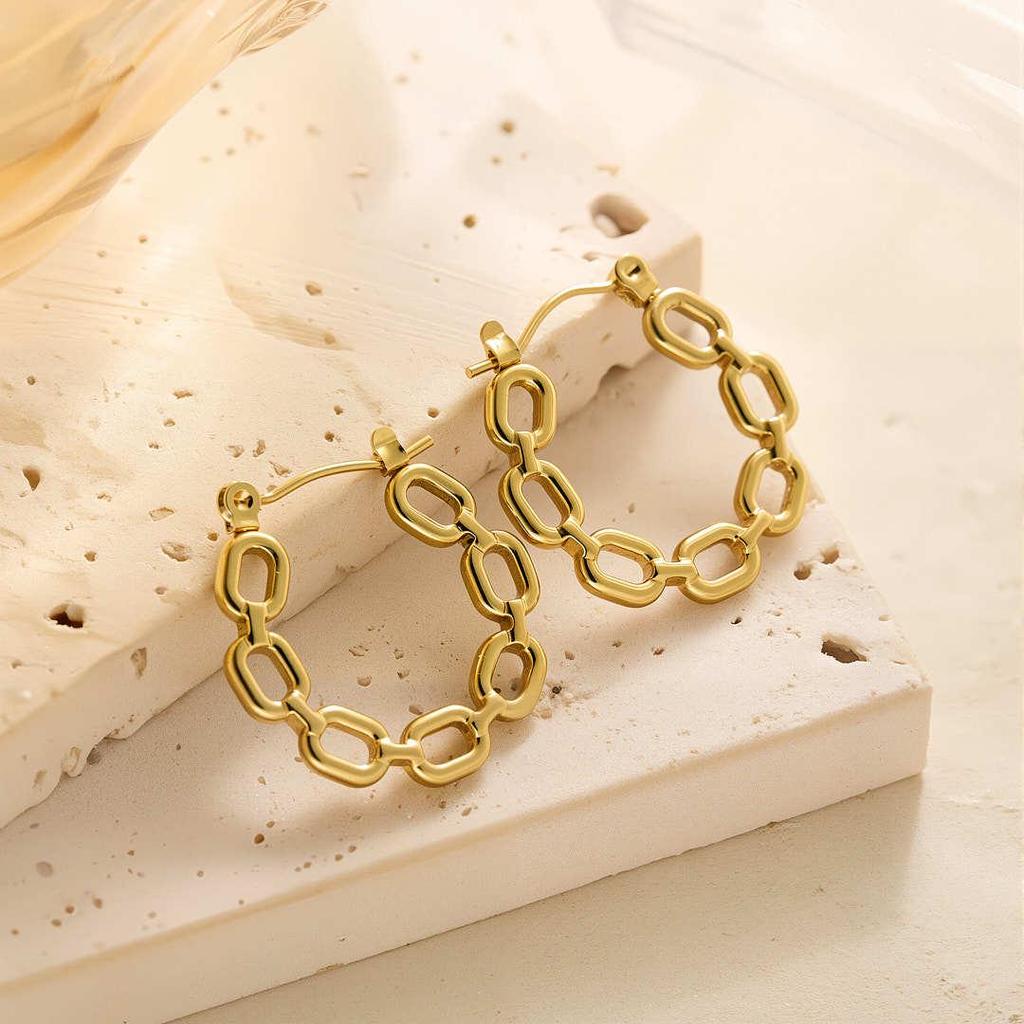 Raffinate Ear Cuff in Acciaio Titanio Oro 18k per Donna