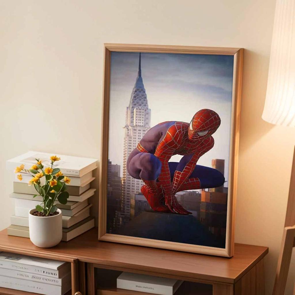 Full Round Diamond Painting Spider-man On The Tall Building Art Rhinestone Picture Mosaic DIY 5D Cross Stitch Embroidery Home Decoration