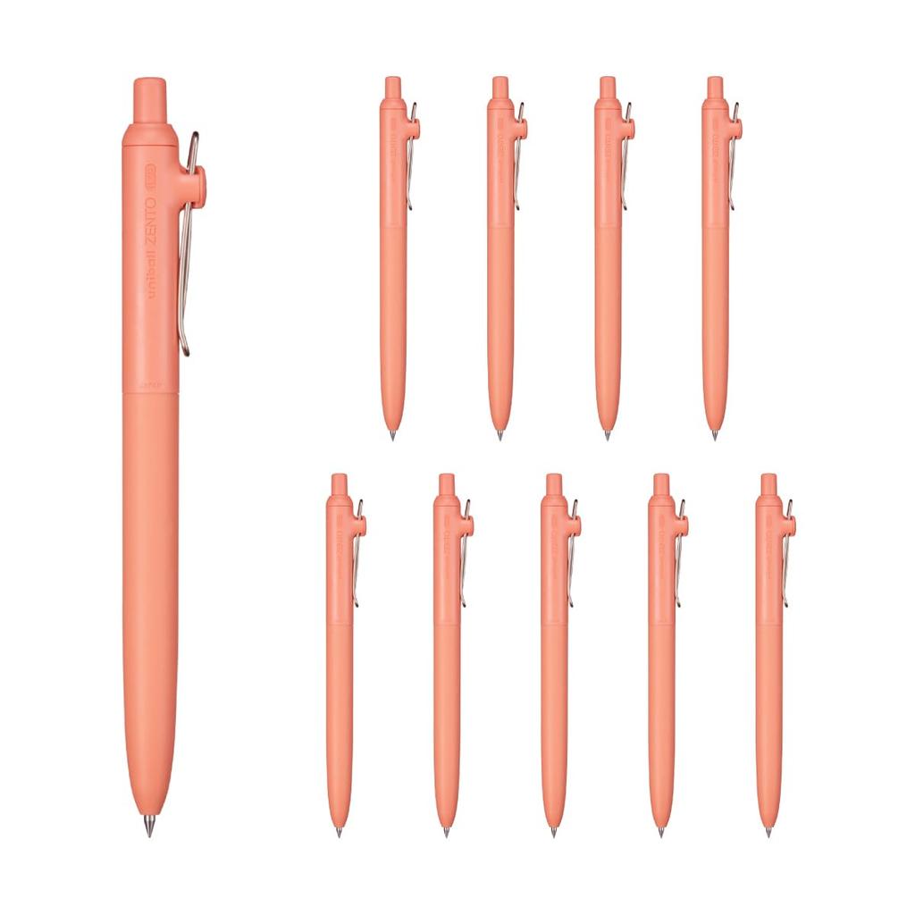 Mitsubishi Pencil Uniball ZENTO Standard Ballpoint Water-Based Pen, 0.38mm, Adobe, 10-Pack, UBNZSC38.38 (10-Pack)