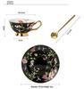 European Style Bone China Coffee Cup Set with Retro Saucer