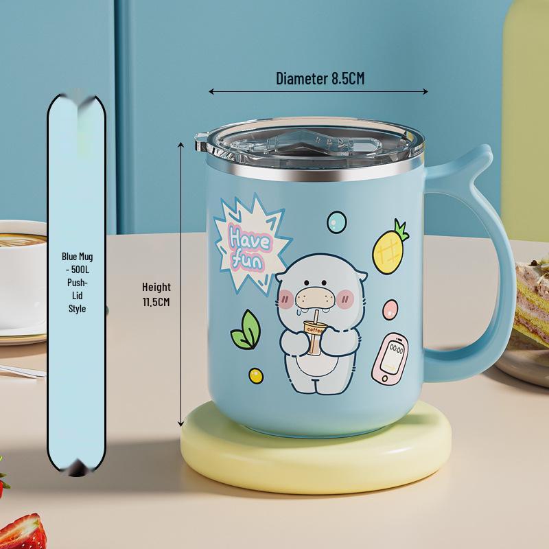 Beerus Gang Insulated Mug with Lid - Leak-proof, Dustproof, Double-layer Water Cup for Kids & Office.