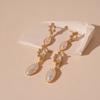 Retro Oval Tassel Earrings elegant Drop Earring trendy Imitation pearl earrings  woman
