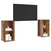 TV Cabinet Set 2 pcs Reclaimed Wood Look 72 x 35 x 36.5 cm Engineered Wood