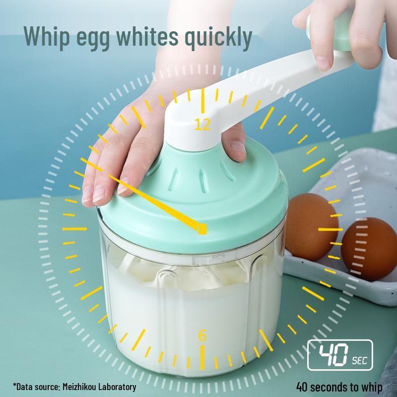 Hand-Crank Egg Beater & Whisk for Cream and Cake Baking