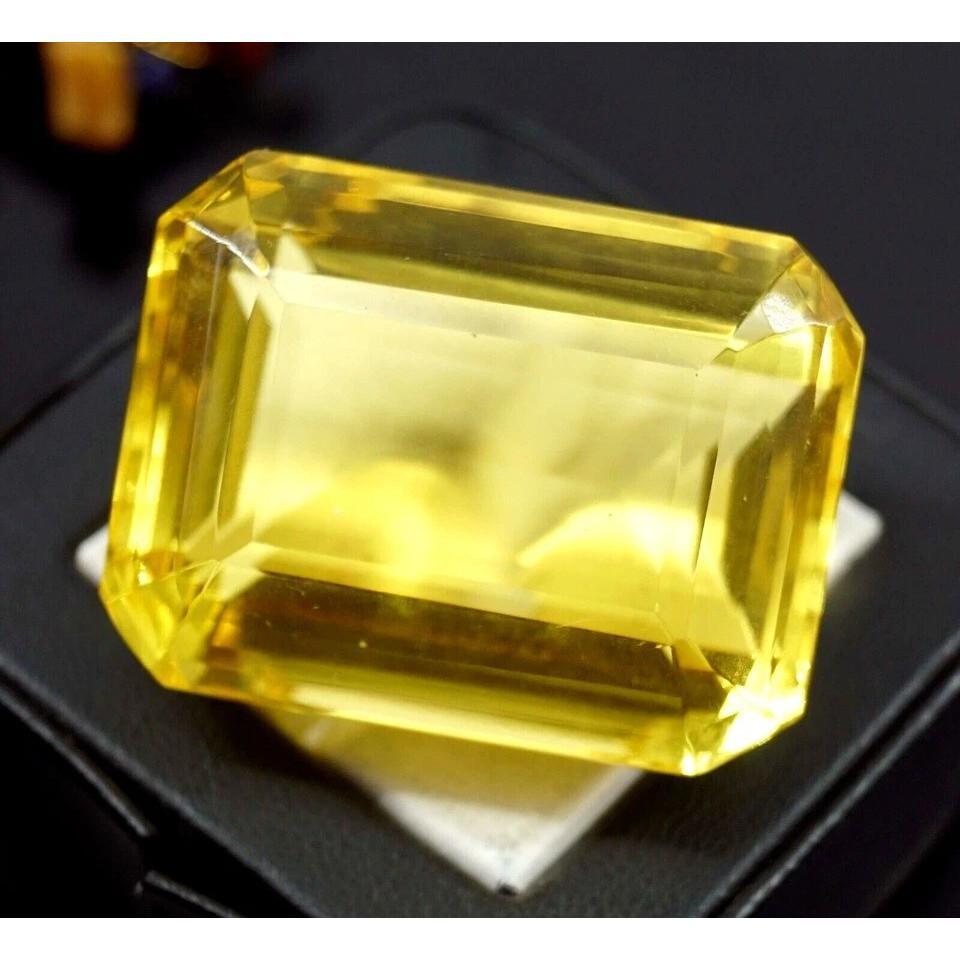 Natural Brazilian Yellow Topaz 22.65 Ct Emerald Cut Certified Fabulous Gemstone