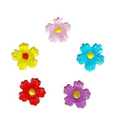 50Pcs 10mm Resin 3D Colorful Flower Flatback Rhinestone Scrapbook Wedding Applique Decor Crafts