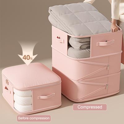 Borsa porta piumone Sacco compressione con cerniera con finestra trasparente e manici Salvaspazio Organizzatore per piumone Vestiti invernali Trapunte Biancheria da letto