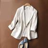 Suit Blazer Thin Cotton and Linen Spring and Summer  Korean Fashion Retro Simple Loose Large Size Casual Small Suit