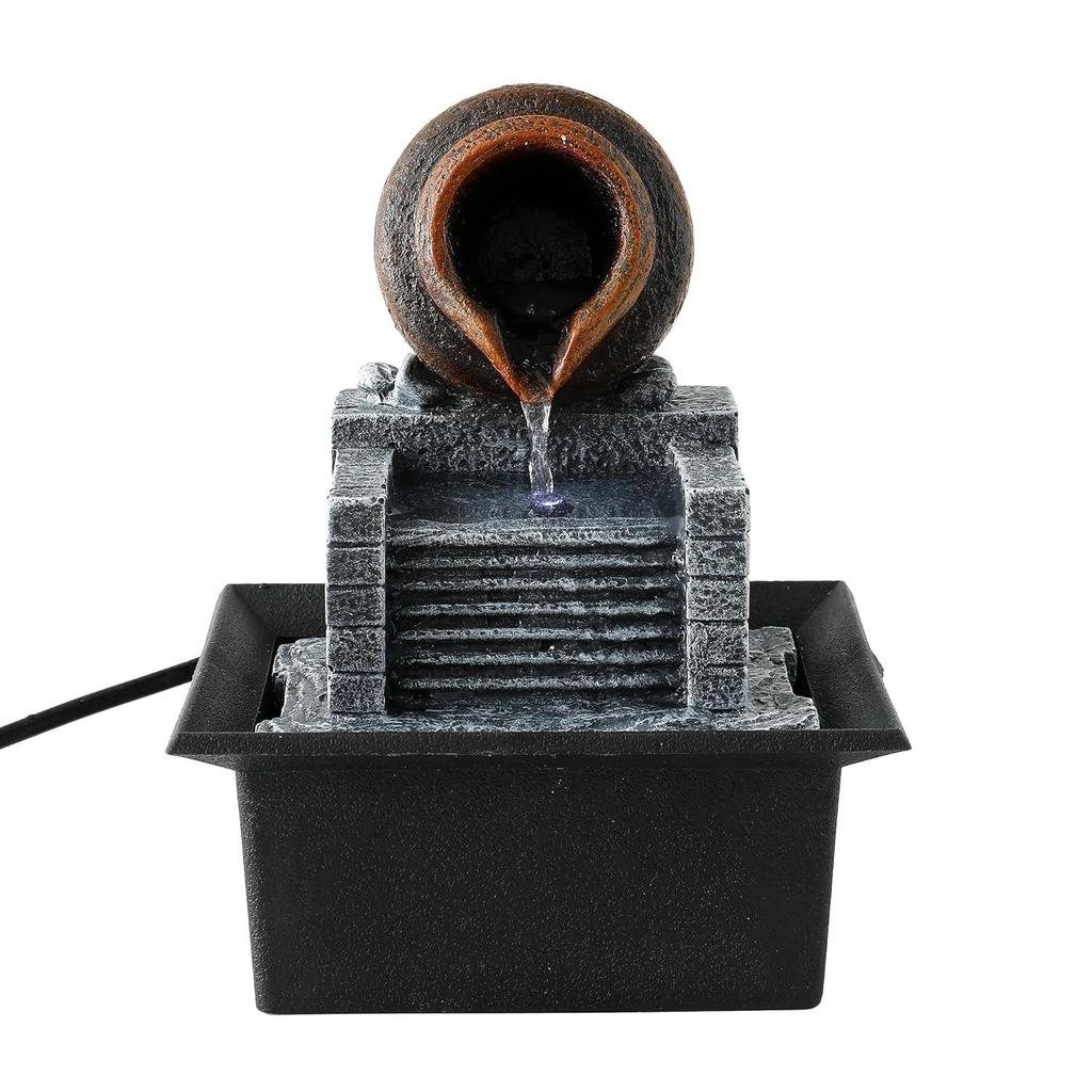 Polyresin Water Fountain for Home Decor (20cm) | Home Decor Items | Water Fountains for Living Room, Office, Reception