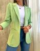 2024 Women's Autumn Solid Color Lapel Long Sleeve Suit Jacket