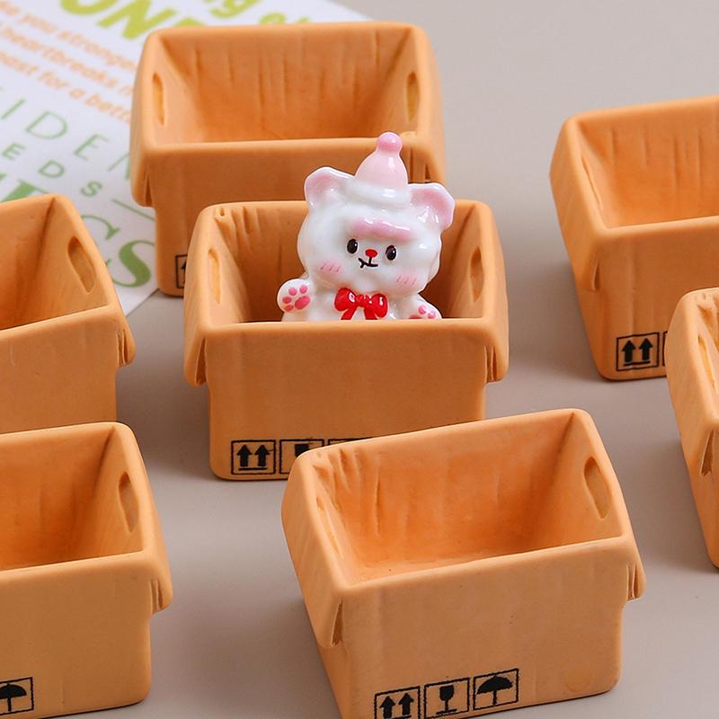 3 Stück Mini Karton Express Karton 1:12 Puppenhaus Miniatur Harz Box Deko Möbelbausätze Spielzeug Für Weihnachtsgeschenk