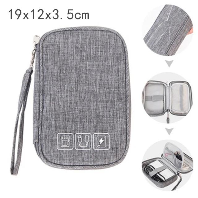 Fashion Portable Data Cable Storage Bag Outdoor Earphone Bag Organizer Digital Gadget Storage Box Charger U Disk Protection Case