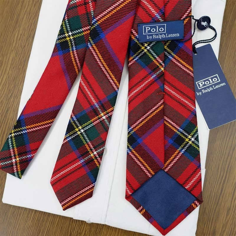 [POLO RALPH LAUREN] Ralph Lauren Necktie, Made in Italy, Brand Necktie (8cm wide), Polo Ralph Lauren RL39 Check [Used]