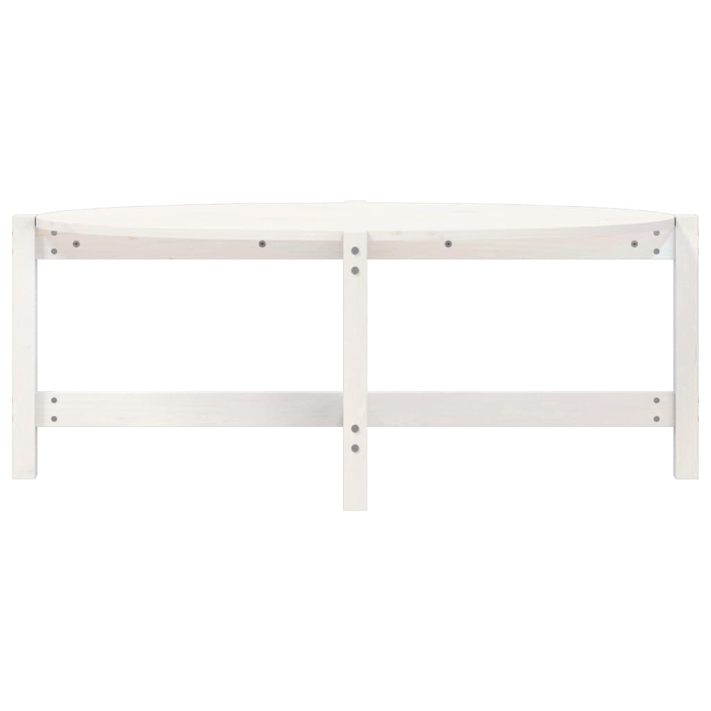  Coffee Table, White, 118x63x45 Cm, Solid Pine Wood