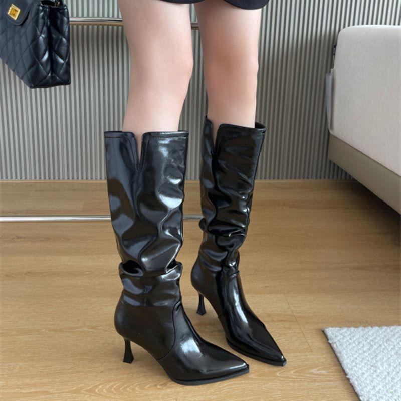 But Knee Boots Thin Heel Pointed High Boots 2025 Autumn New Thin Boots Long Boots Sleeve Boots Do Not Drop