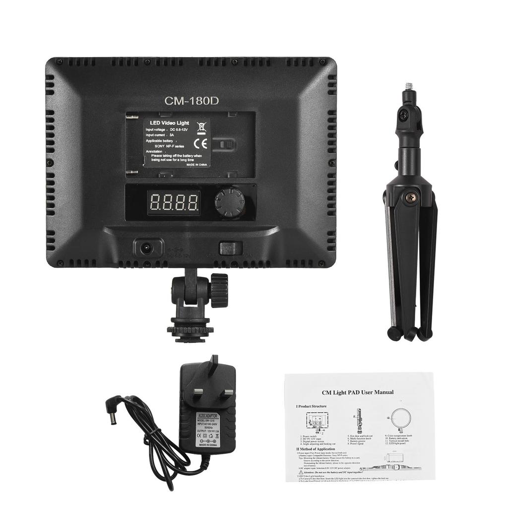 12 W Mini-Fotolampe, dimmbares LED-Licht, tragbares Vlog-Licht, 1120 LED-Perlen, Akku der NP-F-Serie