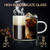 4-piece set of glass espresso cups with handles small-capacity coffee cups small glass tea cups luxurious small cups and tea bowls for home use 110ML