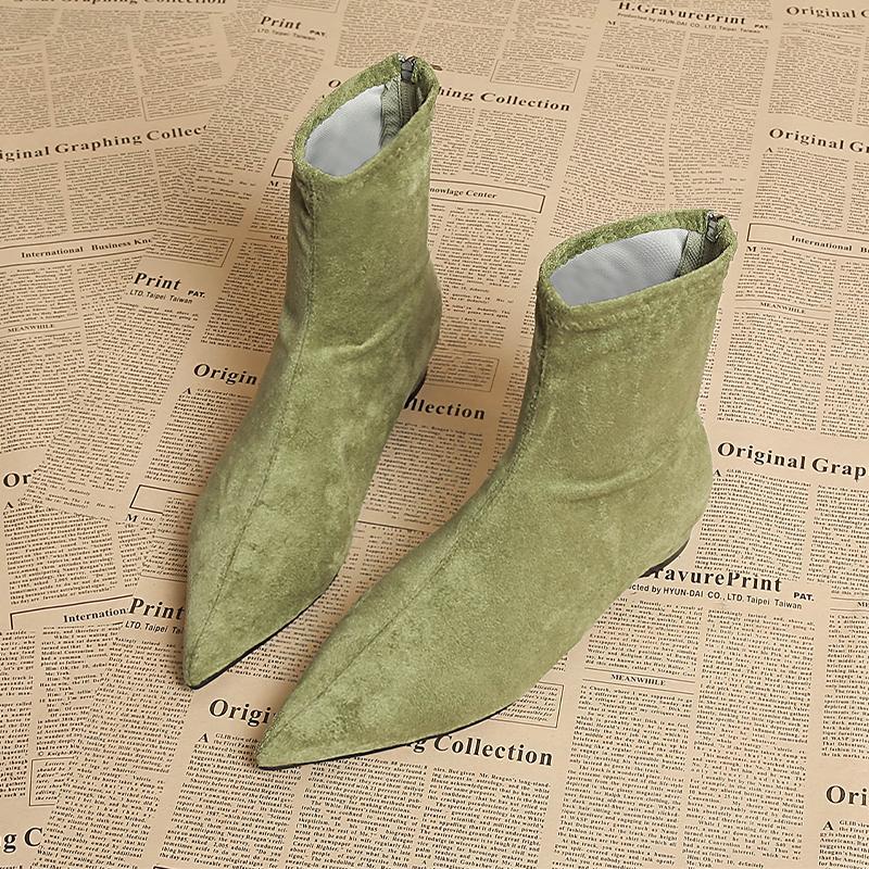 2026 Nuovi Stivaletti da Donna a Punta in Camoscio Scarpe Chunky Designer Moda Inverno Stivali da Donna Scarpe Chelsea Donna Botas