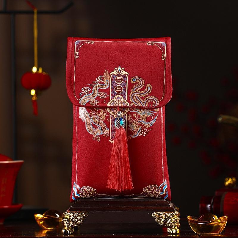 JINGRUIXIANG Engagement & Wedding Fabric Red Envelopes