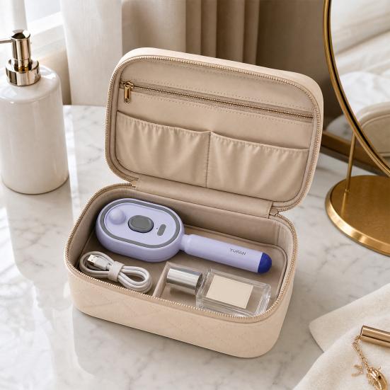 1/2Pcs Electric Spray Air Cushion Brush, USB Rechargeable Misting Massage Brush, Anti-Frizz Self-Cleaning Steam Comb for Dry Damaged Hair