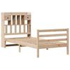 Solid Wood Bed with Shelf Without Mattress 100x200 Cm Pine