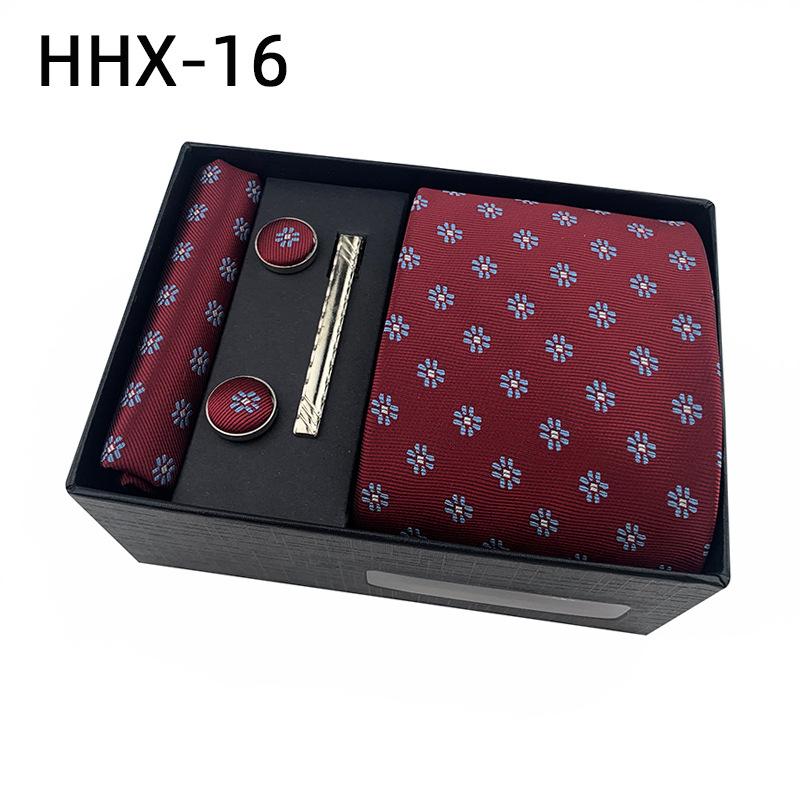 Paisley Men'S Tie Square Cuff Tie Clip Gift Box Set Business Casual Tie Black Gift Box