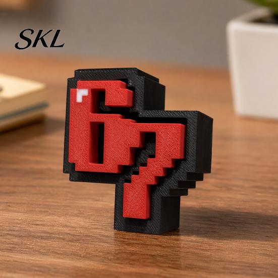 Desktop Stress Relief Toy 3D Printed 67 Clicker Fidget Toy, Pixel Art Desk Decor, Sculpture with Anti-Yellowing Decor Solid Base, for Office Home Fun