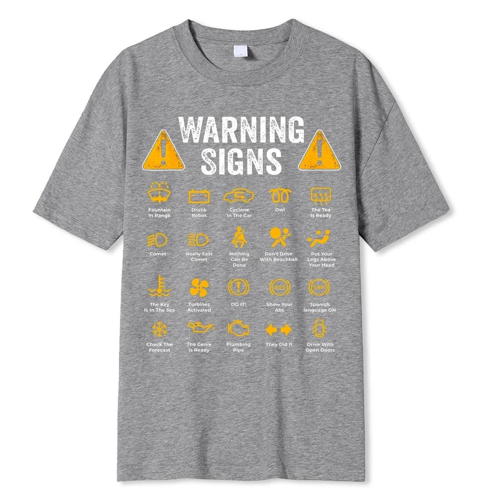Funny Driving Warning Signs 101 Auto Mechanic Gift Driver T-Shirt Oversized Casual T Shirt Cotton Mens Tops Tees Cotton Clothing