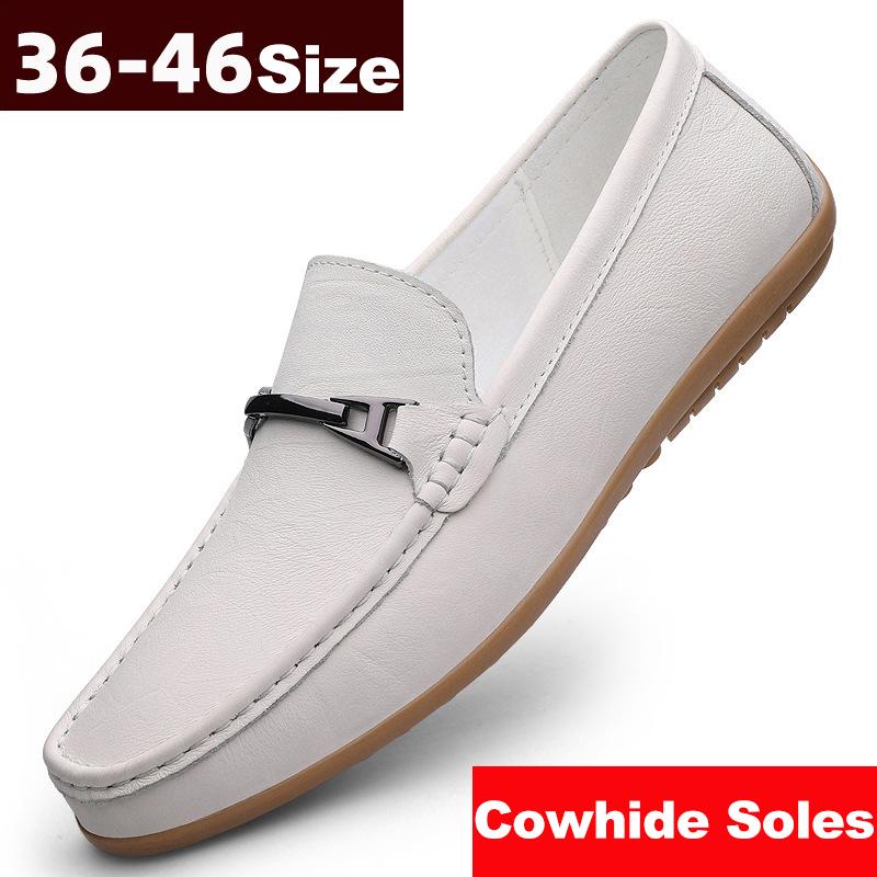 Fashion Fashion Men's Genuine Leather Shoes Casual Shoes Business Men Slip-on Shoes Youth Walking Shoes Loafers Handmade Big Size 36-46