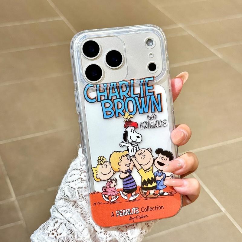 Cute Snoopy hug Charlie friend Holder Phone Case For iPhone 11 12 13 14 15 16 17 Pro Max Plus Funny Snoopy bracket TPU Cover