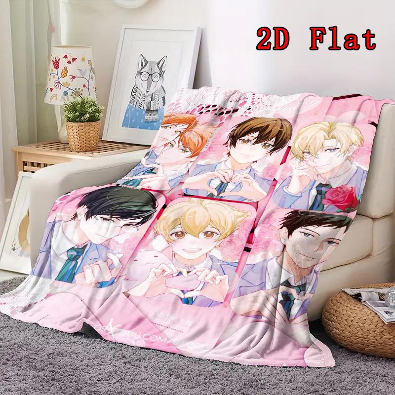 Ouran High School Host Club 2D Flat Pattern Flannel Blanket High quality All Seasons Warmth and Comfort Perfect for Christmas Gifts.DMT0925519