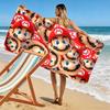 Mario Cartoon Print Beach Towel, Large Soft Quick Dry Towel for Beach Camping Swimming