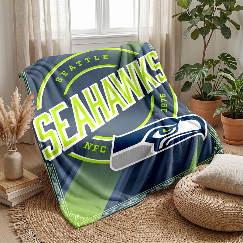 Seattle Seahawks Flannel Fleece Blanket Cozy Warm Throw Blanket For Couch Bed Travel All Season Use