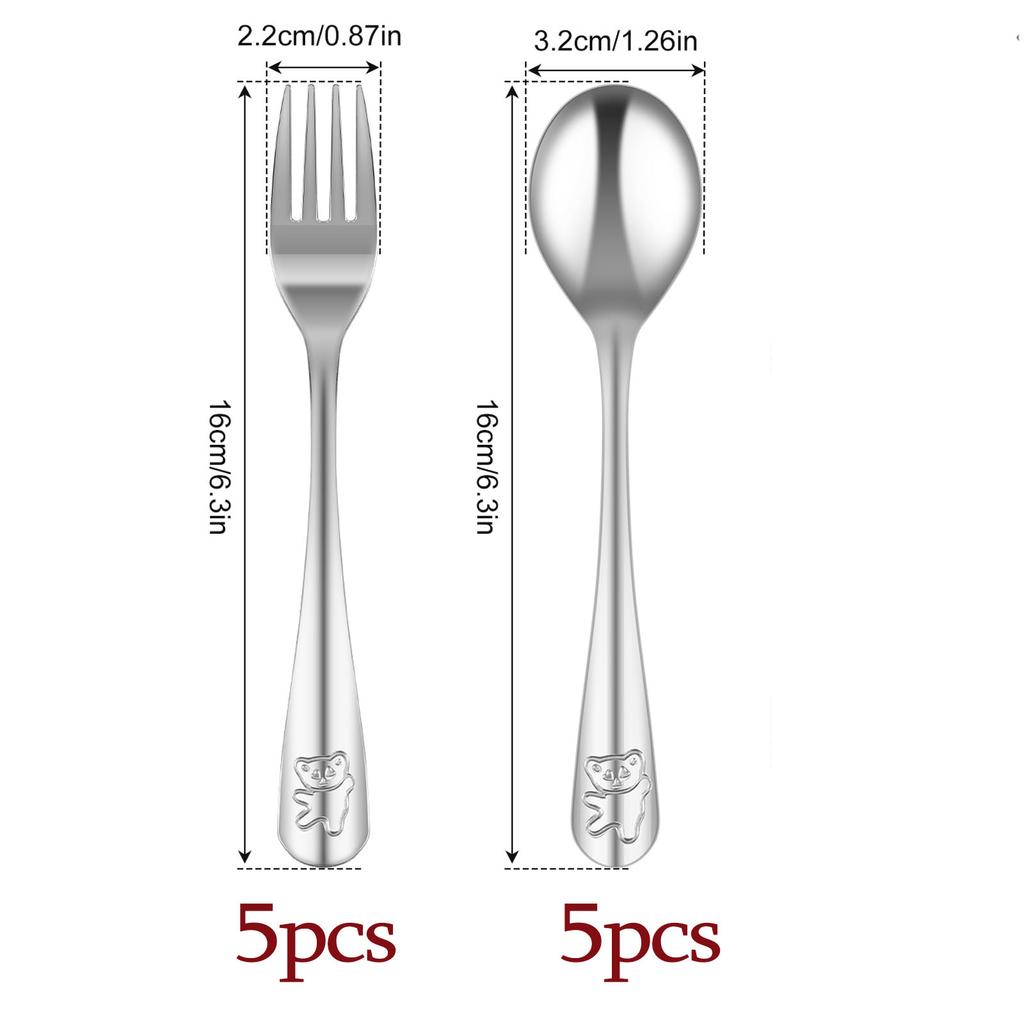 Kids Silverware Tableware Set Food Training Spoon Dessert Spoon for Children Feeding Spoon Fork Gadgets Children's Cutlery