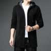 Toamnă Iarnă Cardigan cu Glugă pentru Bărbați Pulovere Fleece Cardigan Bărbați Jachetă Casual Tricotată Jachetă de Vânt Pulover Lung