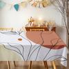 Abstract Plant Pattern Rectangle Table Cloth for Table Decor Party Waterproof Reusable Tablecloth for Table Kitchen Dining