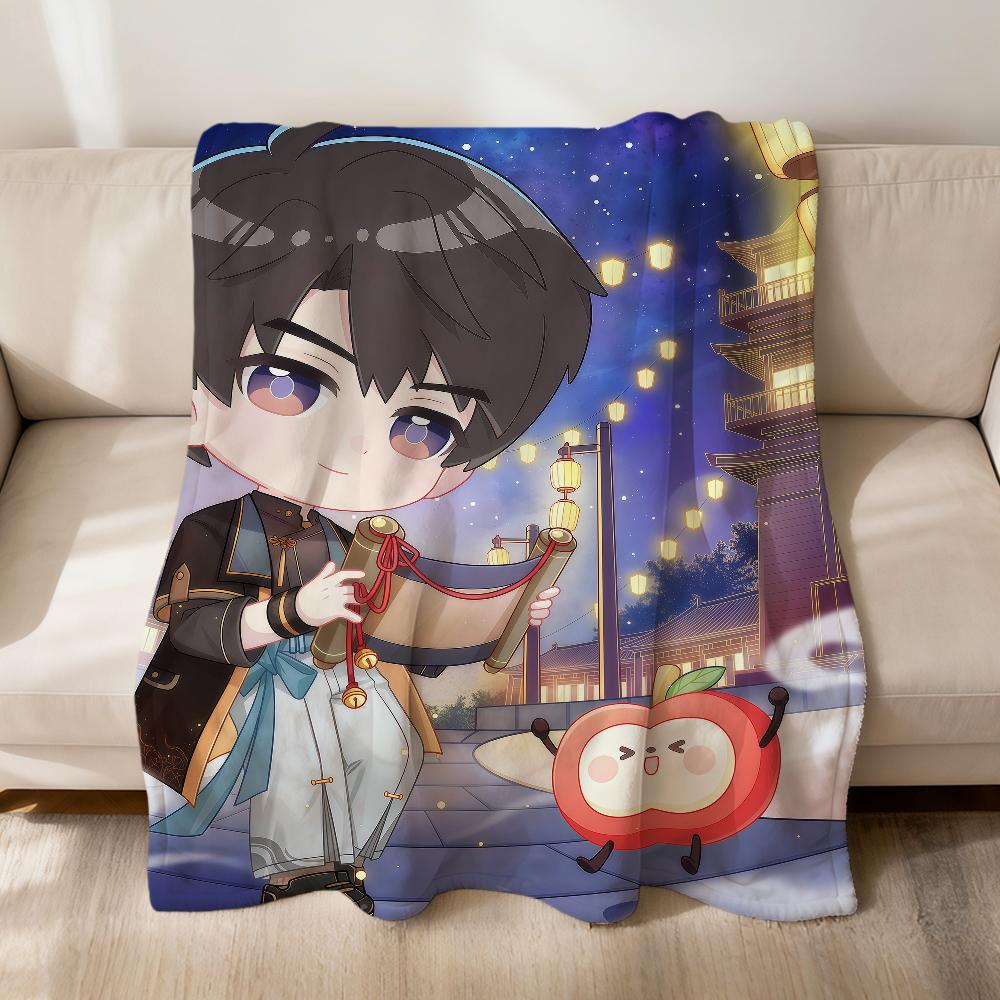 chibi Sylus Xavier Love and Deepspace Flannel soft warm plush blanket sofa living room pet hogar bedroom gift home Car portable
