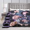 Warm Blanket Travel ATEEZ Choi San Throw Blanket  Flannel Bedspread For Couch Chair Sofa Bed Funny Sofa Bed Cover