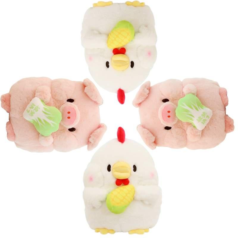 Cute Plush Pig And Chicken Dolls With Pp Cotton Filling For Girls' Birthday Gifts