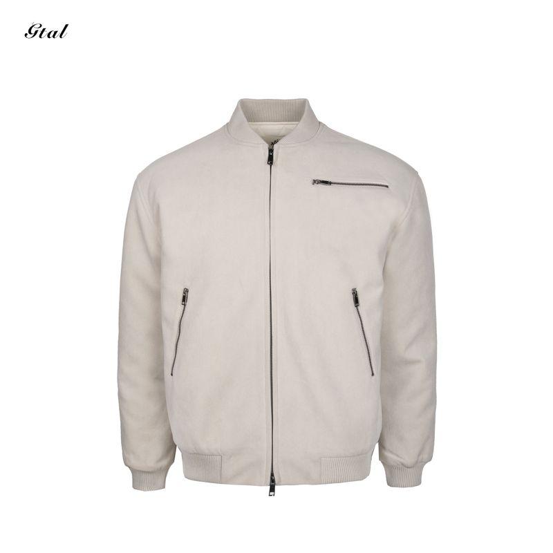 

Gtal American-Style High-End Faux Suede Baseball Jacket Cotton Coat Autumn and Winter Warm Padded Outdoor Long-Sleeve Top Jacket Haze Gray M